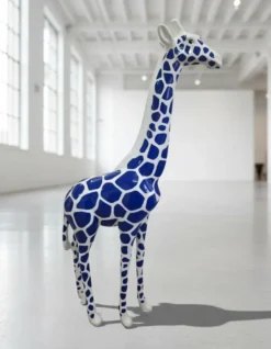Casa Padrino Luxus Deko Skulptur Giraffe Design H. 210 cm - Riesige Gartenskulptur - Lebensgroße Skulptur - XXL Deko Skulptur - XXL Deko Figur