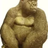 Casa Padrino Luxus Deko Skulptur Gorilla Affe Gold H. 75 cm - Wetterbeständige Gartendeko Figur - Deko Figur - Deko Tierfigur - Garten Deko - Luxus Deko Accessoires