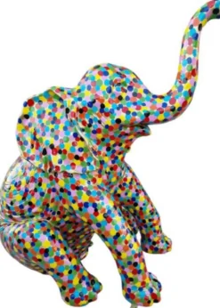 Casa Padrino Luxus Deko Skulptur Elefant Bunt H. 140 cm - Große Deko Figur - XXL Deko Skulptur - XXL Deko Figur - Wohnzimmer Deko - Garten Deko - Luxus Deko XXL Figuren