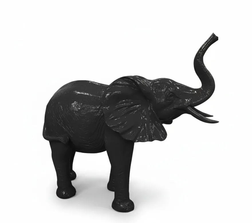 Casa Padrino Luxus Deko Skulptur Elefant H. 160 cm - Riesige Gartenskulptur - Lebensgroße Skulptur - XXL Deko Skulptur - XXL Deko Figur
