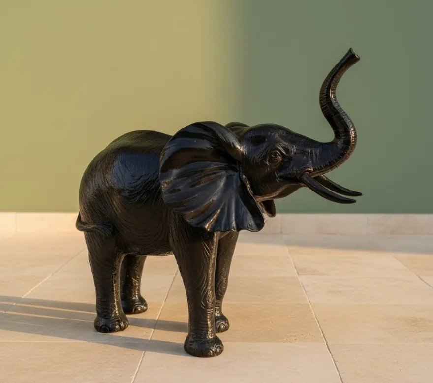 Casa Padrino Luxus Deko Skulptur Elefant H. 160 cm - Riesige Gartenskulptur - Lebensgroße Skulptur - XXL Deko Skulptur - XXL Deko Figur