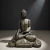 Casa Padrino Luxus Deko Skulptur Statue Großer Sitzend Buddha H. 90 cm - Deko Skulptur - Deko Figur - Tierfigur - Gartendeko