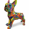 Casa Padrino Luxus Deko Skulptur Hund Französische Bulldogge Zusammenfassung H. 178 cm - Riesige Gartenskulptur - Lebensgroße Skulptur - XXL Deko Skulptur - XXL Deko Figur
