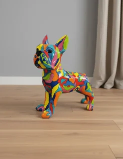 Casa Padrino Luxus Deko Skulptur Hund Französische Bulldogge Zusammenfassung H. 178 cm - Riesige Gartenskulptur - Lebensgroße Skulptur - XXL Deko Skulptur - XXL Deko Figur