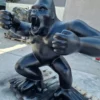 Casa Padrino Luxus Deko Skulptur Gorilla Affe Matt Schwarz 214 x 100 x H. 185 cm - Riesige XXL Deko Skulptur - XXL Deko Figur - Luxus XXL Tierfigur