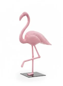 Casa Padrino Luxus Deko Skulptur Vogel Rosa Flamingo H. 155 cm - Riesige Gartenskulptur - Lebensgroße Skulptur - XXL Deko Skulptur - XXL Deko Figur