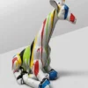 Casa Padrino Luxus Deko Skulptur Giraffe Rykiel Sitzend H. 80 cm - Deko Skulptur - Deko Figur - Tierfigur - Gartendeko