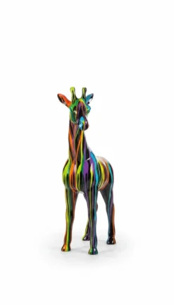 Casa Padrino Luxus Deko Skulptur Giraffe Trash H. 115 cm - Riesige Gartenskulptur - Lebensgroße Skulptur - XXL Deko Skulptur - XXL Deko Figur
