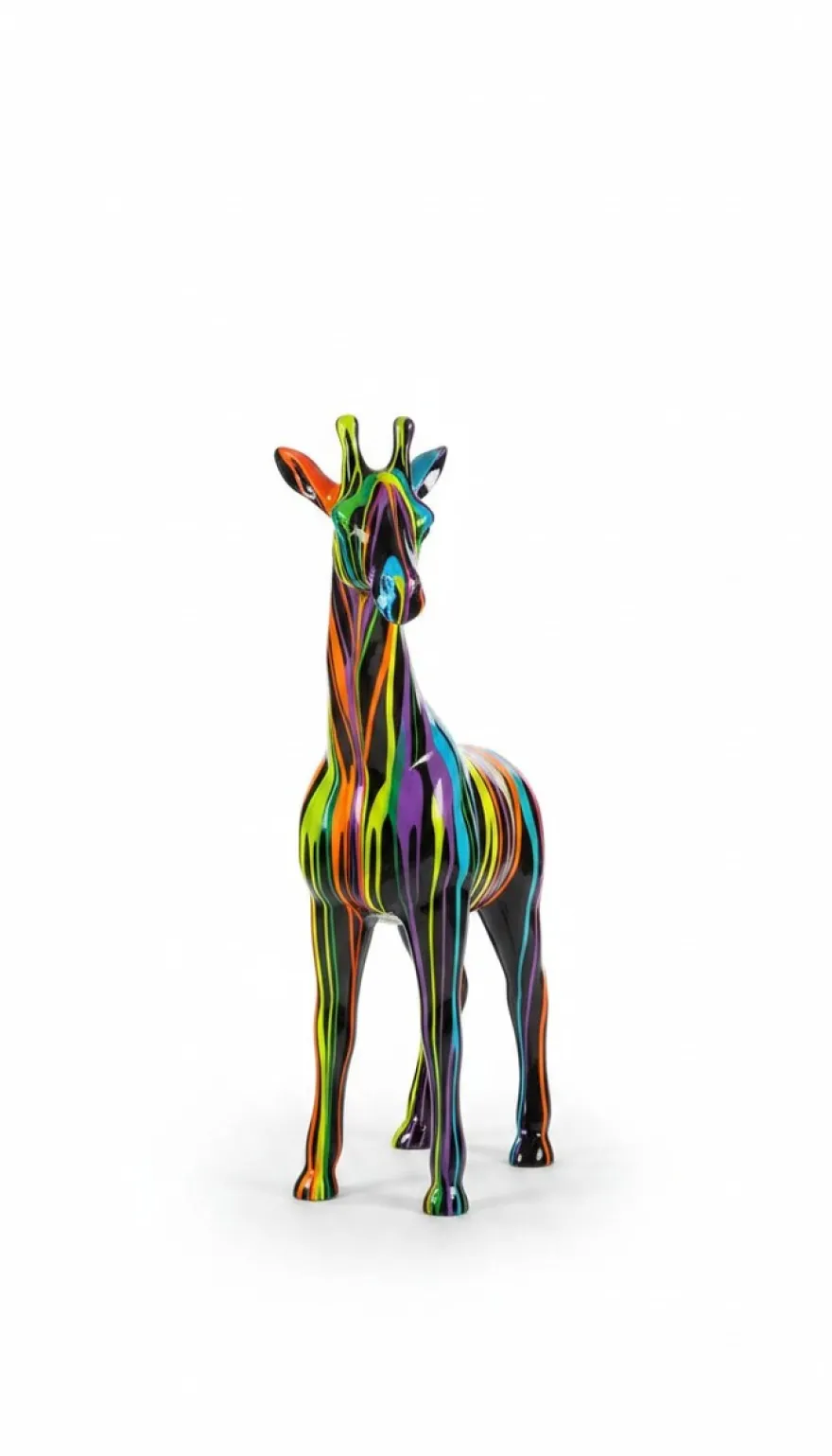 Casa Padrino Luxus Deko Skulptur Giraffe Trash H. 115 cm - Riesige Gartenskulptur - Lebensgroße Skulptur - XXL Deko Skulptur - XXL Deko Figur
