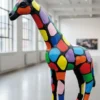 Casa Padrino Luxus Deko Skulptur Giraffe Mosaik H. 115 cm - Riesige Gartenskulptur - Lebensgroße Skulptur - XXL Deko Skulptur - XXL Deko Figur