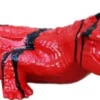 Casa Padrino Luxus Deko Skulptur Krokodil Rot / Schwarz 108 cm - Wetterbeständige Gartenskulptur - XXL Deko Skulptur - XXL Deko Figur - Tierfigur - Garten Deko - Luxus Deko Accessoires