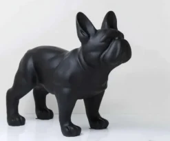 Casa Padrino Luxus Deko Skulptur Hund Französische Bulldogge H. 160 cm - Riesige Gartenskulptur - Lebensgroße Skulptur - XXL Deko Skulptur - XXL Deko Figur