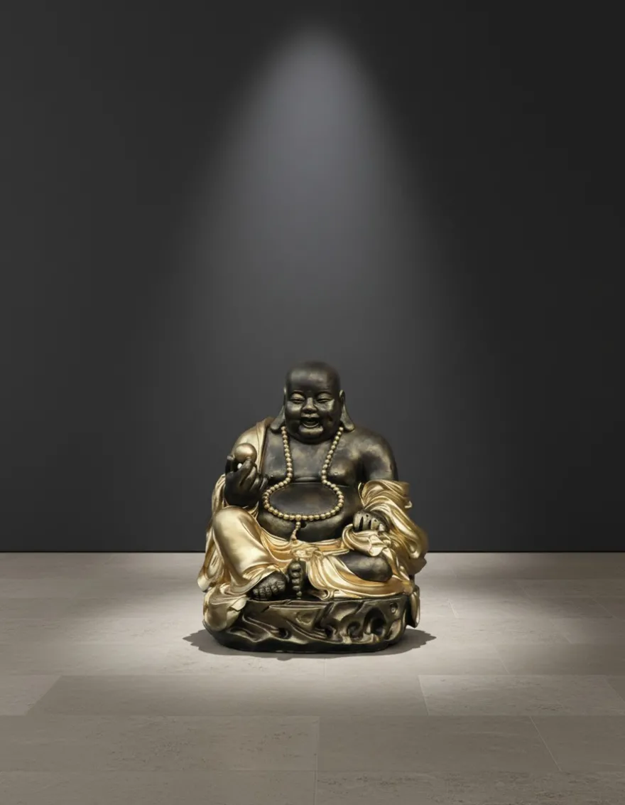 Casa Padrino Luxus Deko Skulptur Statue Kleiner Buddha H. 32 cm - Deko Skulptur - Deko Figur - Tierfigur - Gartendeko