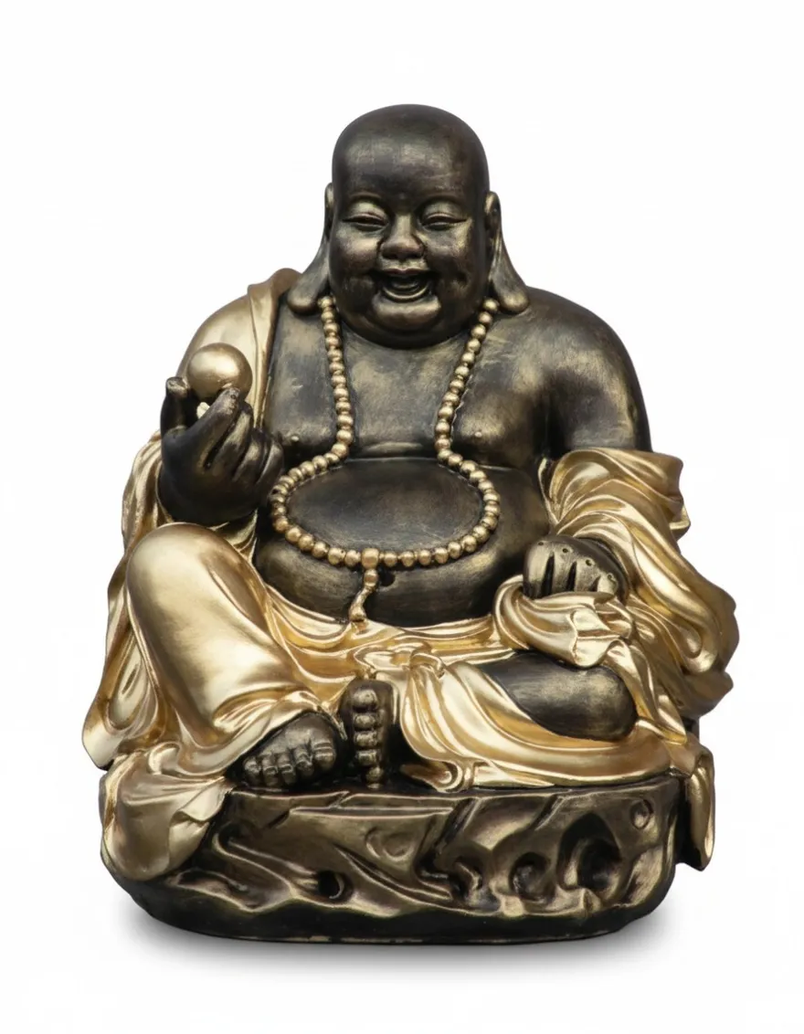 Casa Padrino Luxus Deko Skulptur Statue Kleiner Buddha H. 32 cm - Deko Skulptur - Deko Figur - Tierfigur - Gartendeko