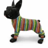 Casa Padrino Luxus Deko Skulptur Hund Französische Bulldoggen Streifen H. 178 cm - Riesige Gartenskulptur - Lebensgroße Skulptur - XXL Deko Skulptur - XXL Deko Figur