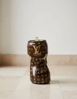Casa Padrino Luxus Deko Skulptur Deko Objekt Gedrehte Spulen Louis Vuitton Monogramme H. 35 cm - Deko Skulptur - Deko Figur - Tierfigur - Gartendeko