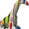 Casa Padrino Luxus Deko Skulptur Giraffe Weiß / Mehrfarbig H. 80 cm - Große Deko Figur - XXL Deko Skulptur - XXL Deko Figur - XXL Tierfigur - Wohnzimmer Deko - Garten Deko - Deko XXL Figuren