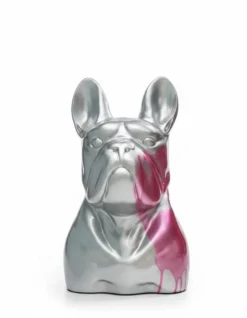 Casa Padrino Luxus Deko Skulptur Hund Riesige Sitzend Bulldogge Gold H. 250 cm - Riesige Gartenskulptur - Lebensgroße Skulptur - XXL Deko Skulptur - XXL Deko Figur