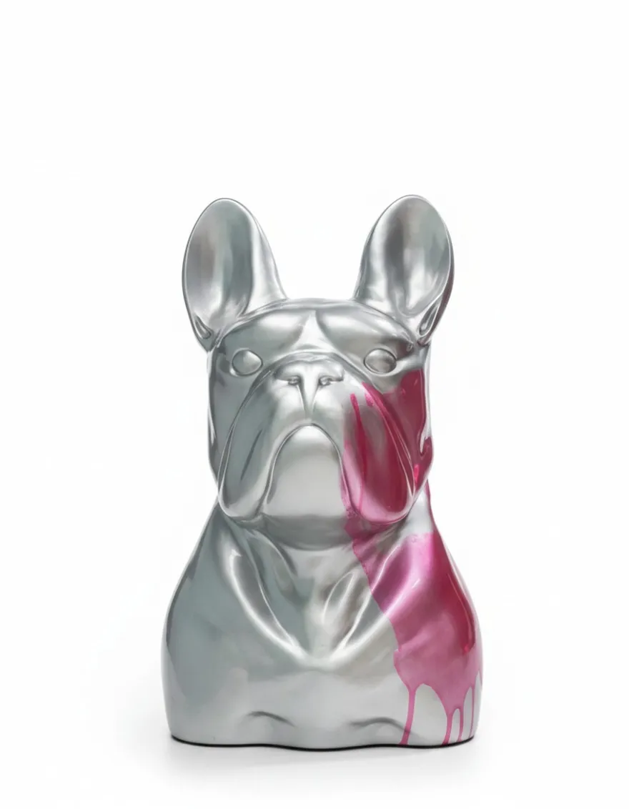 Casa Padrino Luxus Deko Skulptur Hund Riesige Sitzend Bulldogge Gold H. 250 cm - Riesige Gartenskulptur - Lebensgroße Skulptur - XXL Deko Skulptur - XXL Deko Figur