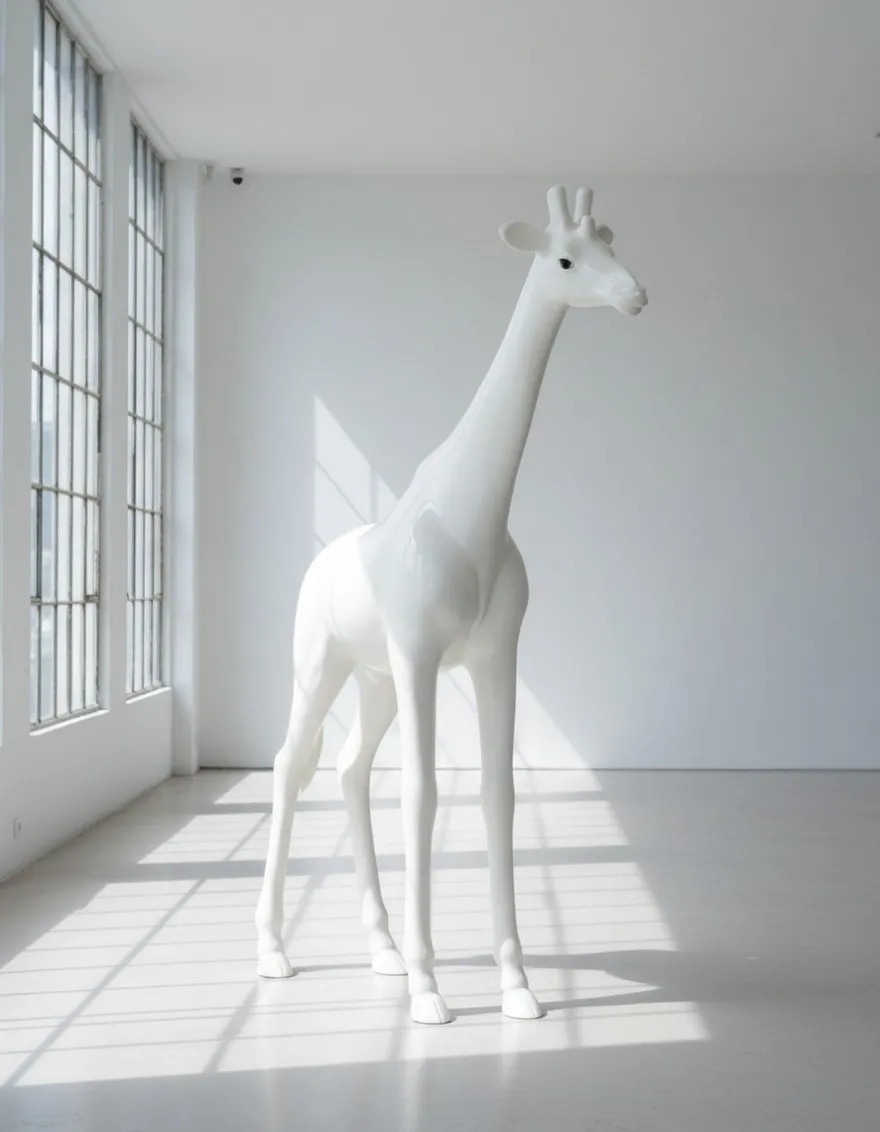 Casa Padrino Luxus Deko Skulptur Giraffe H. 320 cm - Riesige Gartenskulptur - Lebensgroße Skulptur - XXL Deko Skulptur - XXL Deko Figur