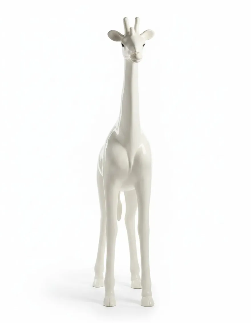 Casa Padrino Luxus Deko Skulptur Giraffe H. 320 cm - Riesige Gartenskulptur - Lebensgroße Skulptur - XXL Deko Skulptur - XXL Deko Figur