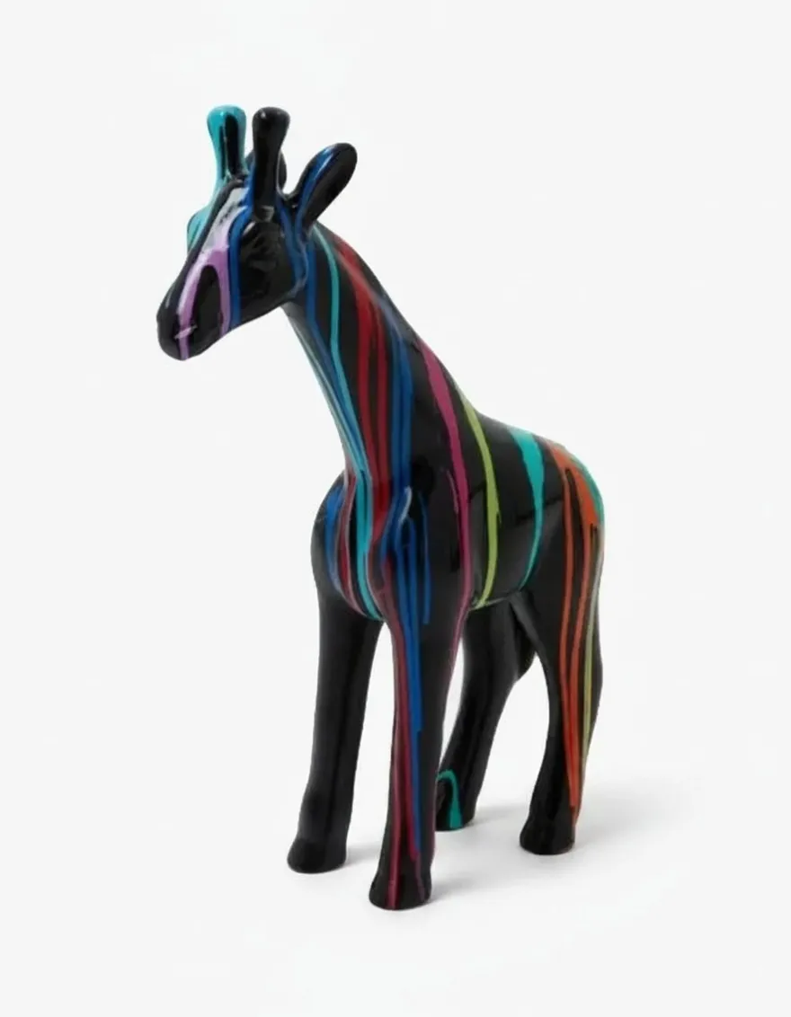 Casa Padrino Luxus Deko Skulptur Giraffe Trash H. 50 cm - Deko Skulptur - Deko Figur - Tierfigur - Gartendeko