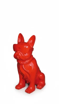 Casa Padrino Luxus Deko Skulptur Hund Bulldogge Brille H. 80 cm - Deko Skulptur - Deko Figur - Tierfigur - Gartendeko