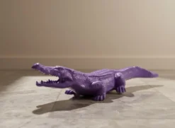 Casa Padrino Luxus Deko Skulptur Reptil Krokodil Lilas H. 20 cm - Deko Skulptur - Deko Figur - Tierfigur - Gartendeko