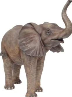 Casa Padrino Luxus Deko Skulptur Elefant Grau 160 x 66 x H. 160 cm - Große Deko Figur - XXL Deko Skulptur - XXL Deko Figur - Wohnzimmer Deko - Garten Deko - Luxus Deko XXL Figuren