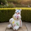 Casa Padrino Luxus Deko Skulptur Nilpferd Sitzen Splash H. 95 cm - Deko Skulptur - Deko Figur - Tierfigur - Gartendeko