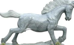 Casa Padrino Luxus Deko Stein Skulptur Pferd Grau 95 cm - Moderne Stein Figur - Dekofigur - Tierfigur - Deko Accessoires - Luxus Kollektion