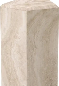Casa Padrino Luxus Deko Säule 31 x 31 x H. 79,5 cm - 5 Eckige Travertin Naturstein Säule - Pflanzensäule - Wohnzimmer Deko Säule - Hotel Deko Säule - Luxus Möbel - Luxus Qualität