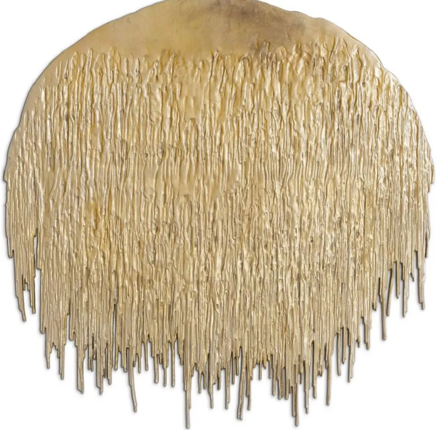 Casa Padrino Luxus Designer Aluminium Wanddeko Objekt Messing 99 x 2,5 x H. 99 cm - Wohnzimmer Deko - Hotel Deko - Deko Accessoires - Luxus Möbel - Luxus Qualität