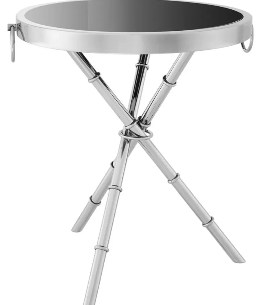 Casa Padrino Luxus Designer Beistelltisch Silber 52 x H. 60 cm - Wohnzimmer Möbel