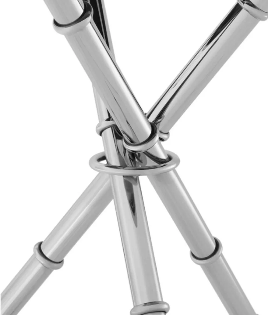 Casa Padrino Luxus Designer Beistelltisch Silber 52 x H. 60 cm - Wohnzimmer Möbel