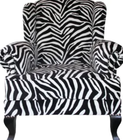 Casa Padrino Luxus Designer Chesterfield Ohren Sessel Zebra - Club Möbel - Limited Edition