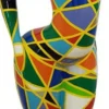 Casa Padrino Luxus Designer Deko Skulptur Frau Mehrfarbig / Schwarz H. 130 cm - Abstrakte Deko Figur - XXL Deko Skulptur - XXL Deko Figur - Wohnzimmer Deko - Garten Deko - Abstrakte Deko Skulpturen