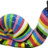 Casa Padrino Luxus Designer Deko Skulptur Schnecke mit Streifen Bunt 100 x H. 50 cm - Große Deko Figur - XXL Deko Skulptur - XXL Deko Figur - Wohnzimmer Deko - Garten Deko - Luxus Figuren