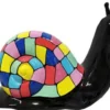 Casa Padrino Luxus Designer Deko Skulptur Schnecke Schwarz / Mehrfarbig 100 x H. 50 cm - Große Deko Figur - XXL Deko Skulptur - XXL Deko Figur - Wohnzimmer Deko - Garten Deko - Luxus Figuren