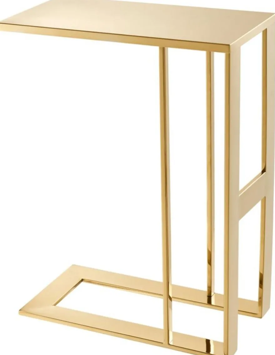 Casa Padrino Luxus Designer Edelstahl Beistelltisch Gold 45 x 23 x H. 60 cm - Designermöbel