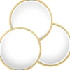 Casa Padrino Luxus Designer Edelstahl Spiegel / Wandspiegel Gold 95 x H. 90 cm - Designermöbel