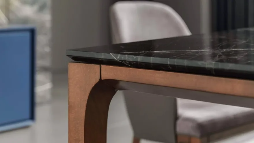 Casa Padrino Luxus Designer Esstisch mit Glasplatte in Halb Edelstein Optik - High Class Esszimmer Tisch
