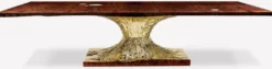 Casa Padrino Luxus Designer Esstisch Braun / Gold 330 x 130 x H. 76 cm - Rechteckiger Esszimmertisch - Italienische Luxus Esszimmer Möbel - Luxus Einrichtung - Luxus Qualität - Made in Italy