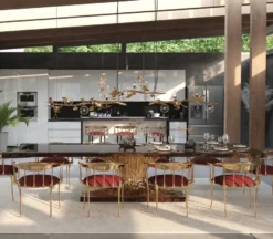 Casa Padrino Luxus Designer Esstisch Braun / Gold 330 x 130 x H. 76 cm - Rechteckiger Esszimmertisch - Italienische Luxus Esszimmer Möbel - Luxus Einrichtung - Luxus Qualität - Made in Italy