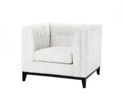 Casa Padrino Luxus Designer Hotel Sessel in Weiß mit schwarzem Gestell - 94 x 82 x 77 cm