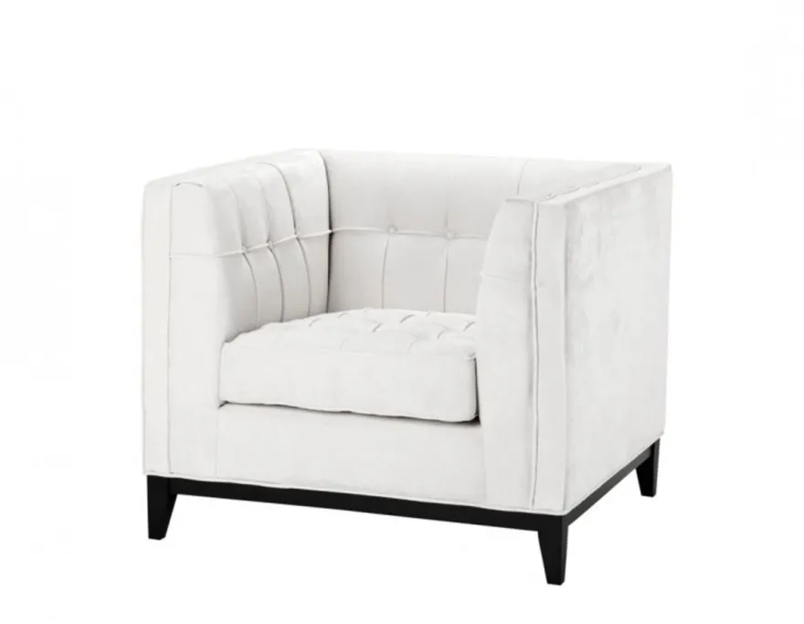 Casa Padrino Luxus Designer Hotel Sessel in Weiß mit schwarzem Gestell - 94 x 82 x 77 cm