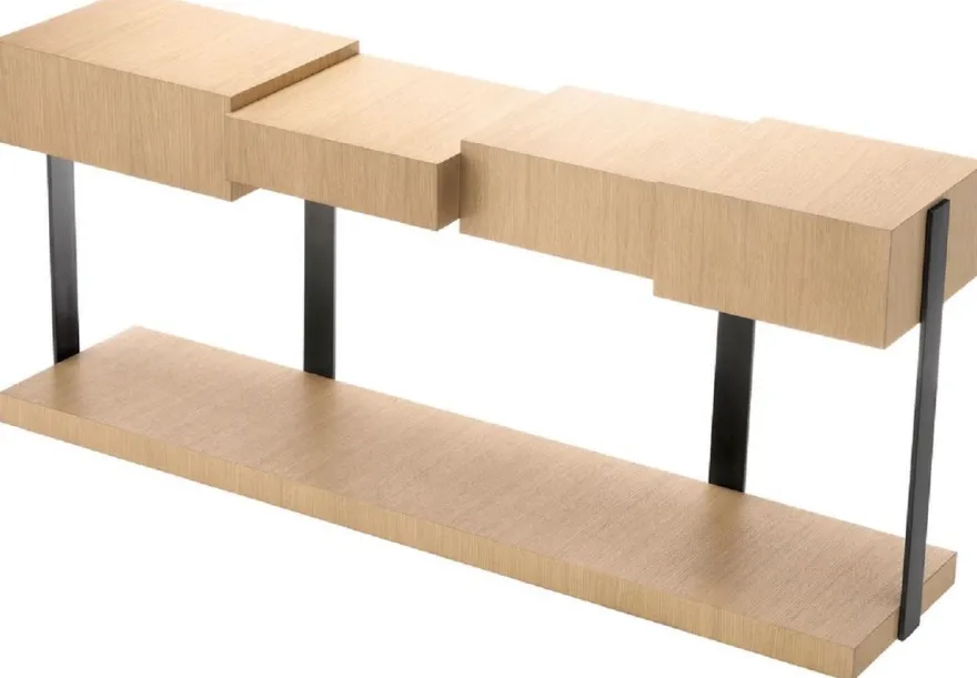 Casa Padrino Luxus Designer Konsole Naturfarben / Bronze 180 x 42,5 x H. 76,5 cm - Rechteckiger Konsolentisch - Wohnzimmer Möbel - Luxus Möbel - Designer Möbel