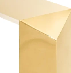 Casa Padrino Luxus Designer Konsole / Konsolentisch Gold 155 x 45 x H. 76 cm - Designermöbel