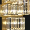 Casa Padrino Luxus Designer Kristallglas LED Wandleuchte Mattgold 26 x H. 63 cm - Luxus Kollektion