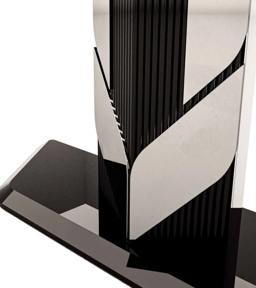 Casa Padrino Luxus Designer Konsole Braun / Schwarz / Silber 160 x 36 x H. 90 cm - Rechteckiger Konsolentisch - Luxus Möbel - Designer Möbel - Hotel Möbel - Luxus Qualität